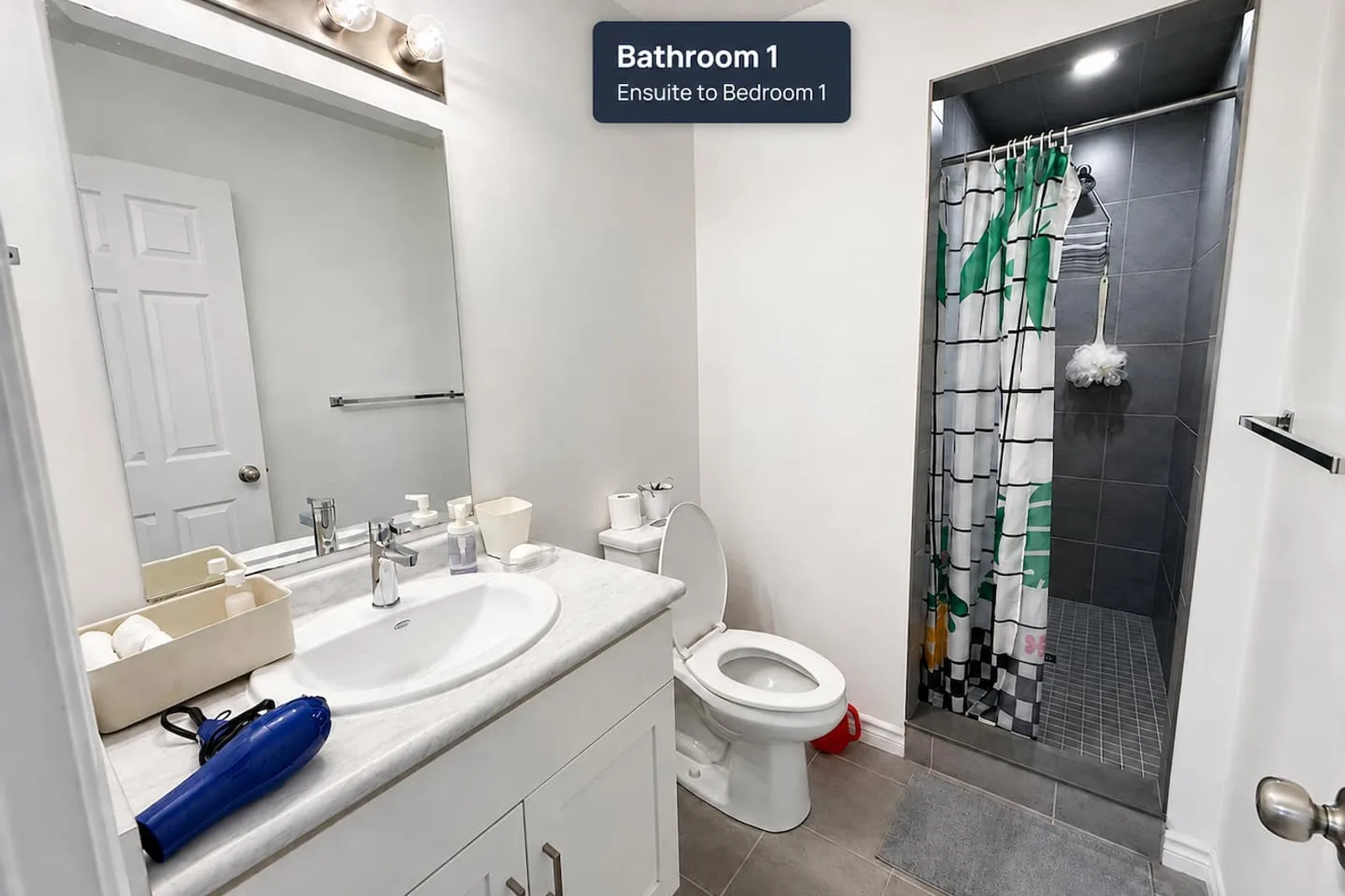 Full bathroom with a bathtub and shower