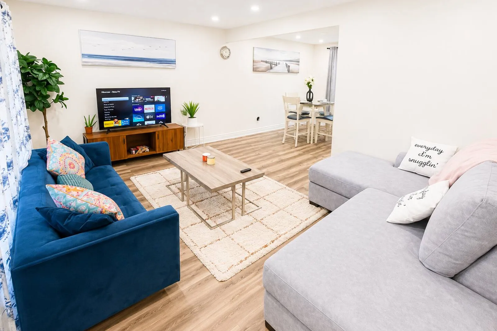 Second living area with natural light and additional seating