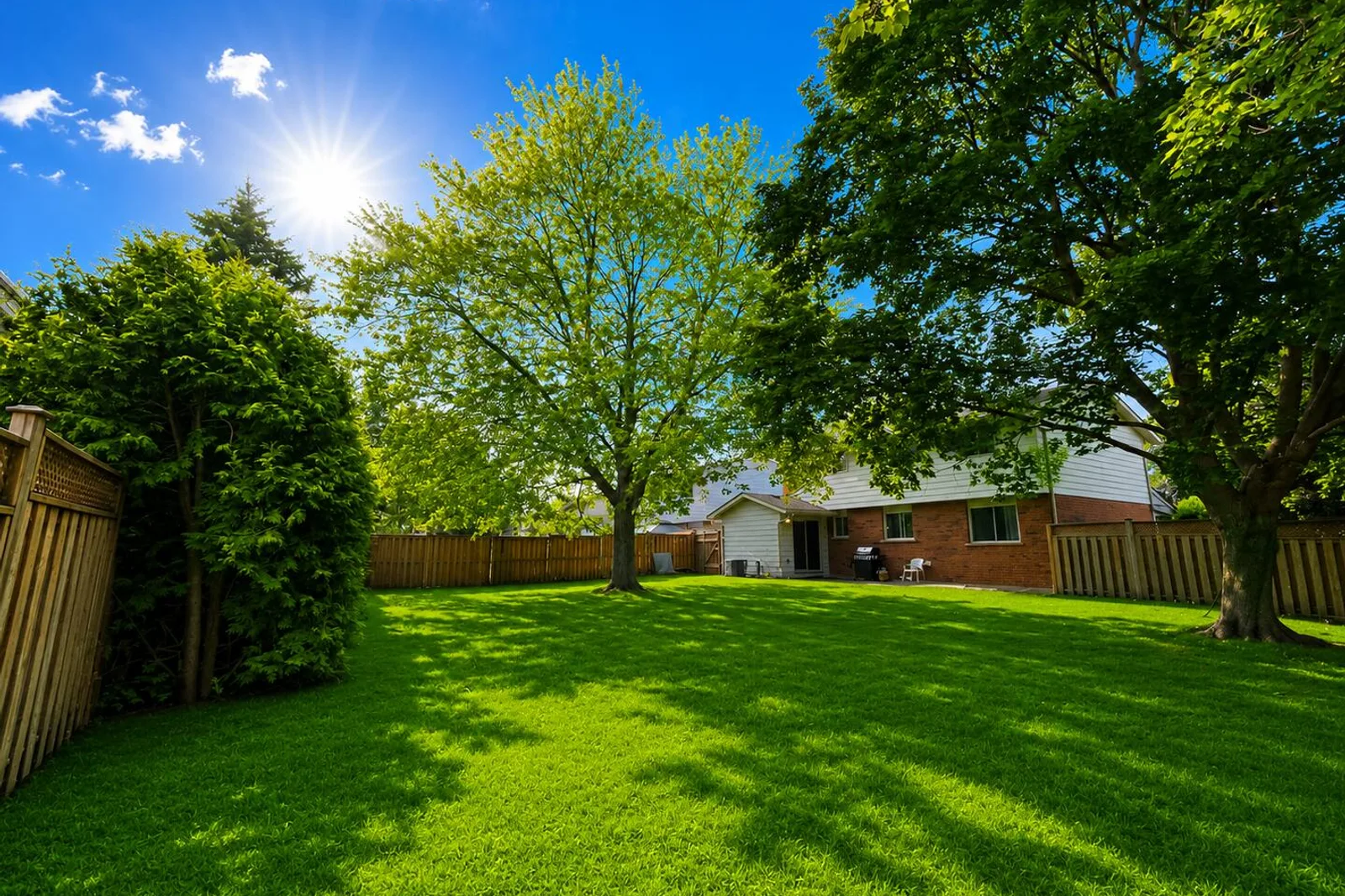 Private, fully fenced backyard