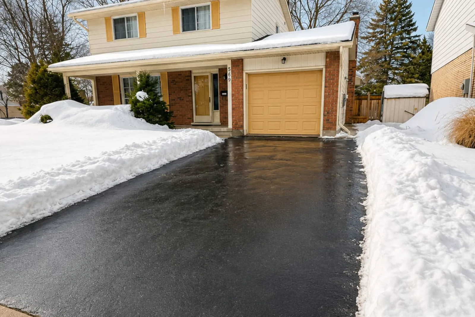 Exterior of the house with driveway parking